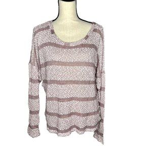 Bpbeau Pink and Mauve striped knit sweater Women's Size XL